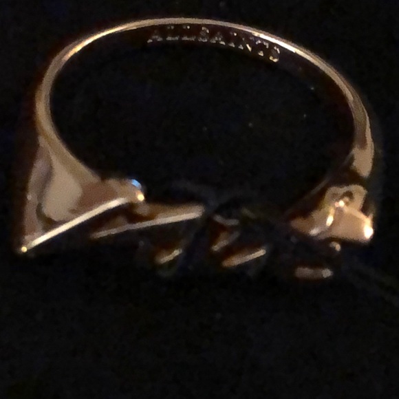 All Saints Polished Gold Tone Love Script Ring Size 8 NWT & Dust Bag - Picture 11 of 16